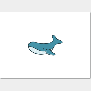 Cute whale illustration Posters and Art